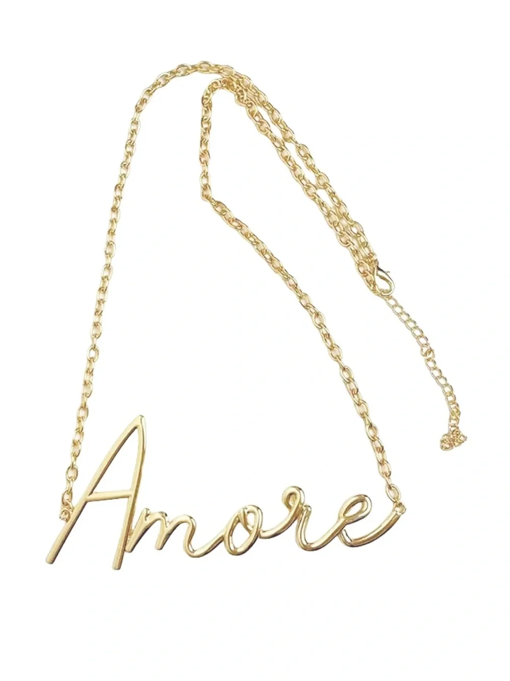Gold Tone “Amore” Chain Waist Belt | Statement Dress Belt